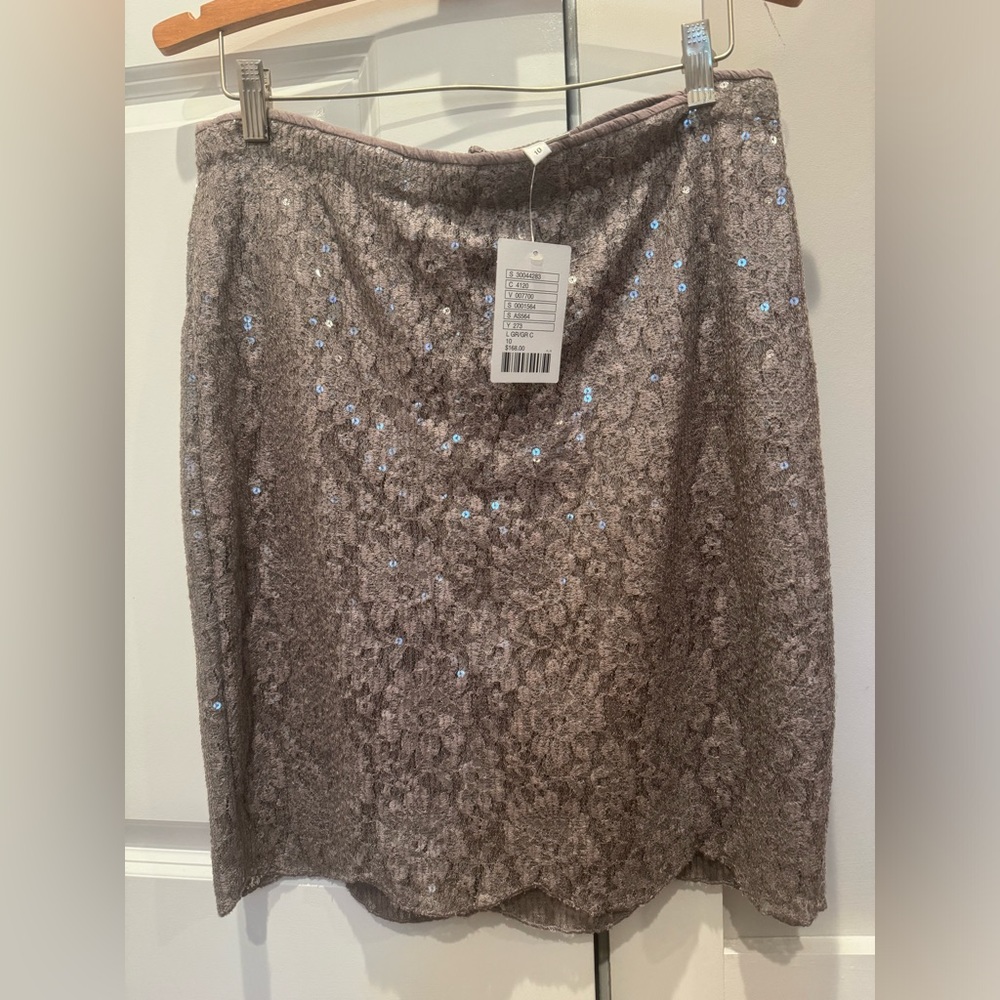 NWT Anthropologie skirt - pale pink sequins!